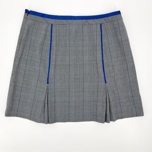 Lane Bryant Y2K Plaid Blue Satin Trim Pleated School Girl Mini Skirt